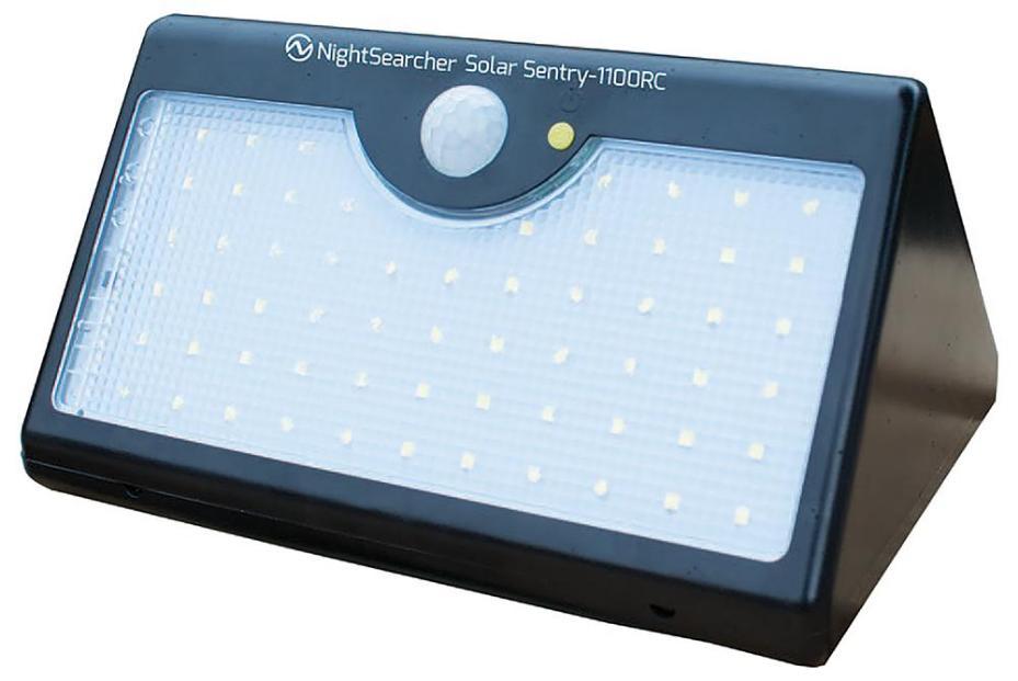 NexSun 1100RC Solar Powered Wall Light, 1100lm, IP65, Black NSSOLARSENTRY1100RC
