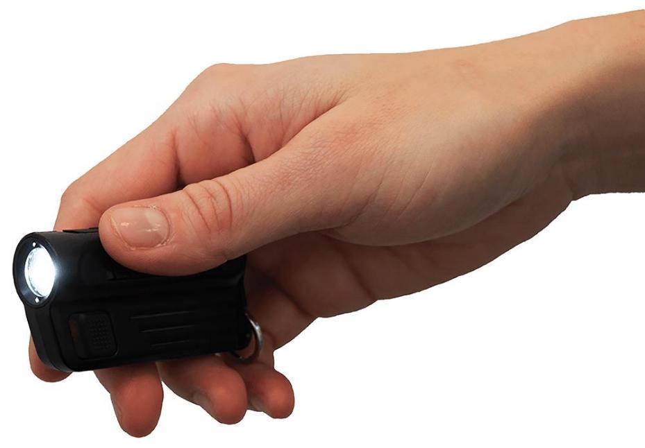 KeyStar Mini LED Keyring Torch, 300lm, IPX7, Black - NSKEYSTAR
