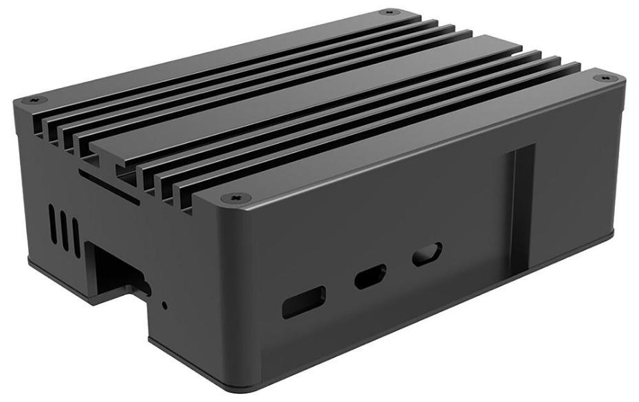Case de aluminio PI-5 Pro para Raspberry Pi 5, Black-A-RA13-M2B