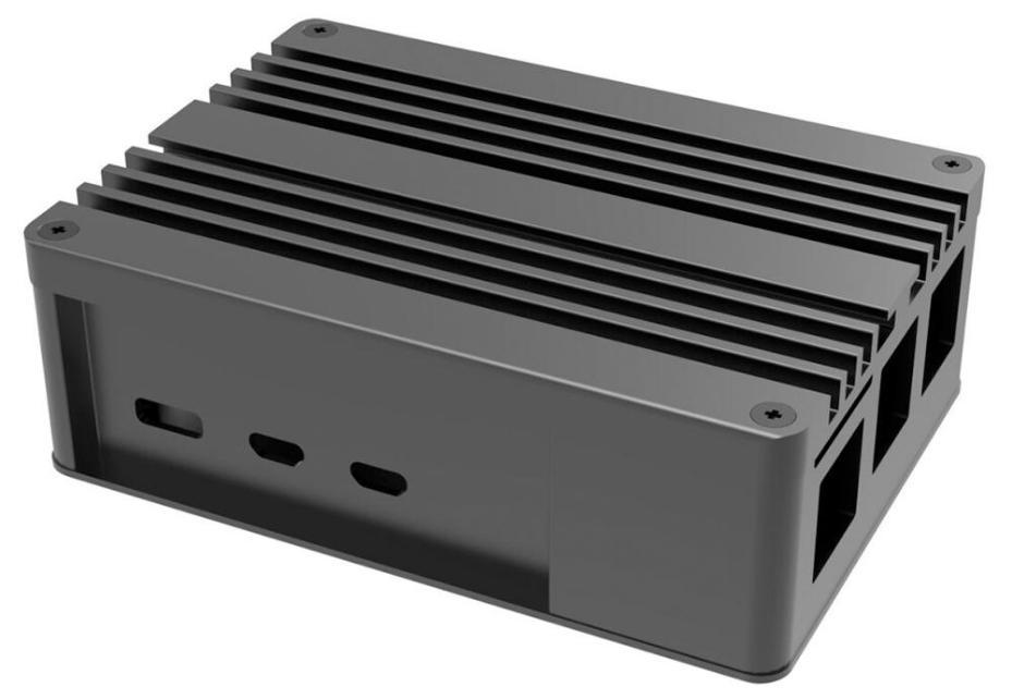 Case de aluminio PI-5 Pro para Raspberry Pi 5, Black-A-RA13-M2B