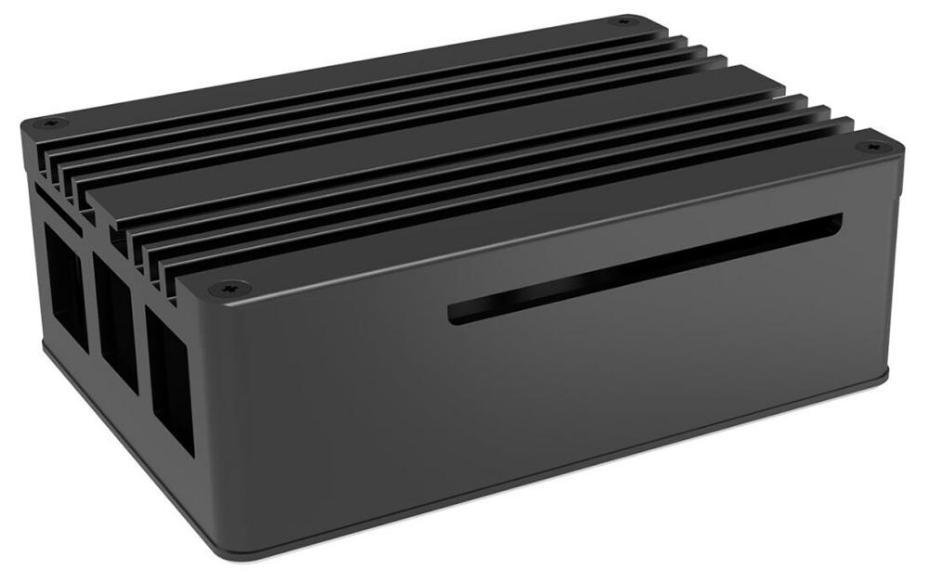 Case de aluminio PI-5 Pro para Raspberry Pi 5, Black-A-RA13-M2B