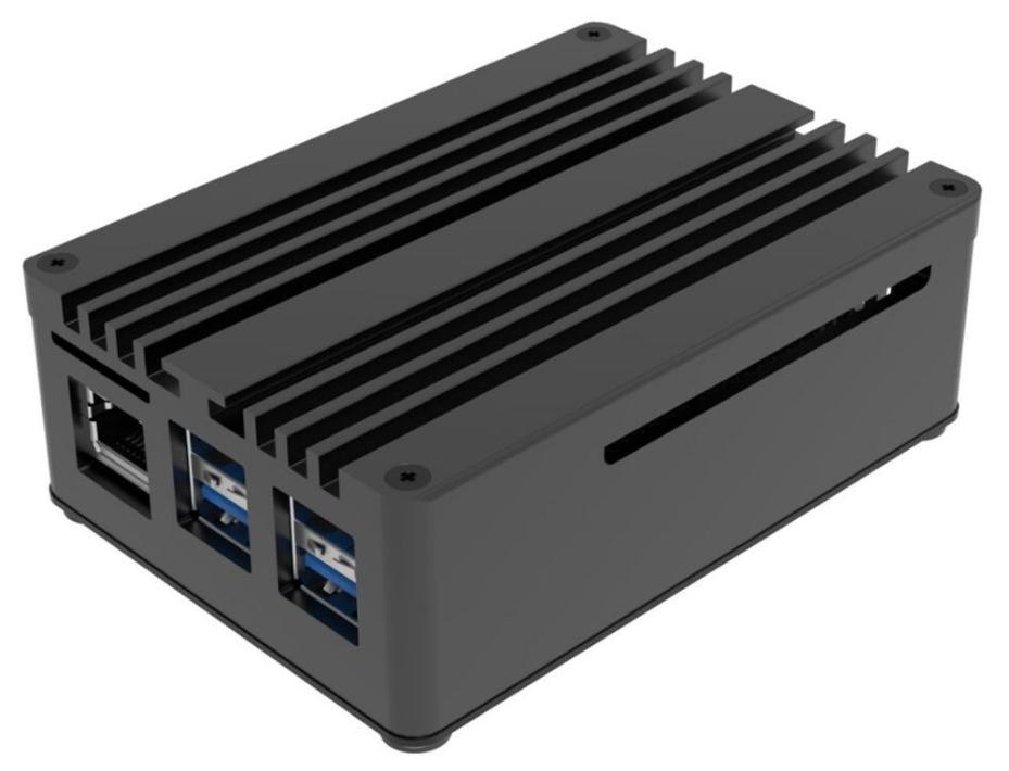 Case de aluminio PI-5 Pro para Raspberry Pi 5, Black-A-RA13-M2B