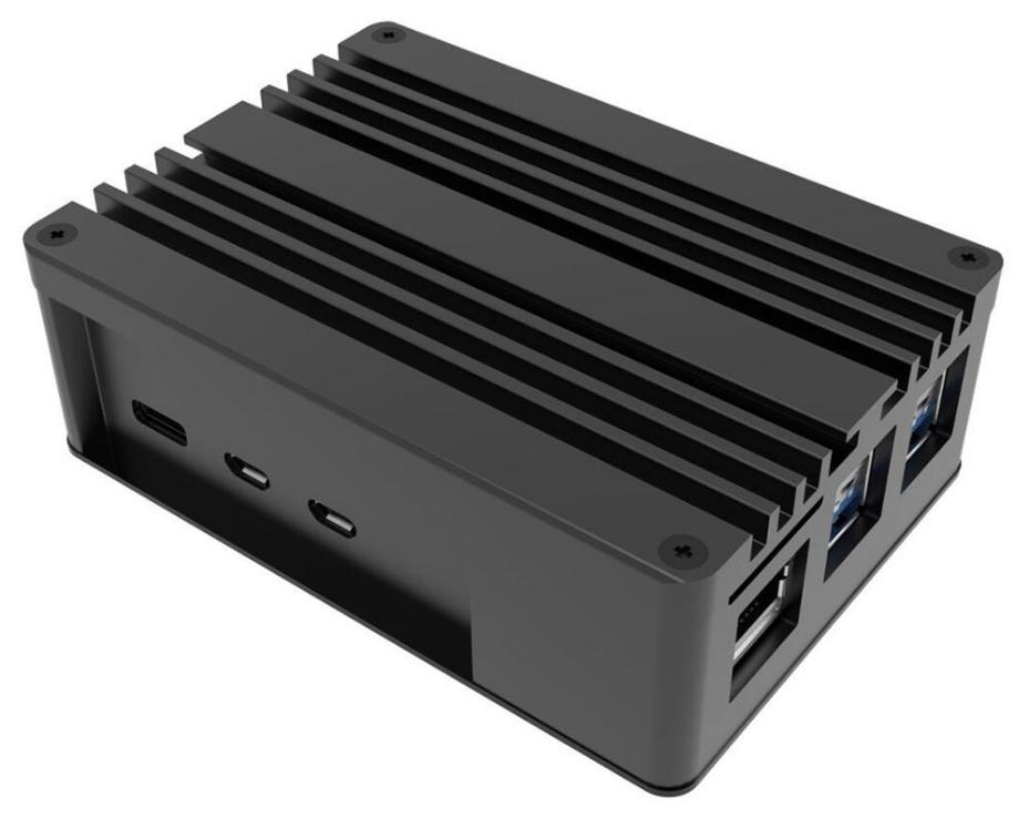 Case de aluminio PI-5 Pro para Raspberry Pi 5, Black-A-RA13-M2B