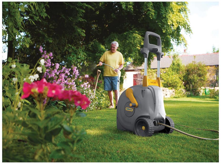 Chariot rapide mobile à roues avec tuyau de jardin fermé de 40 m - 2450r0000