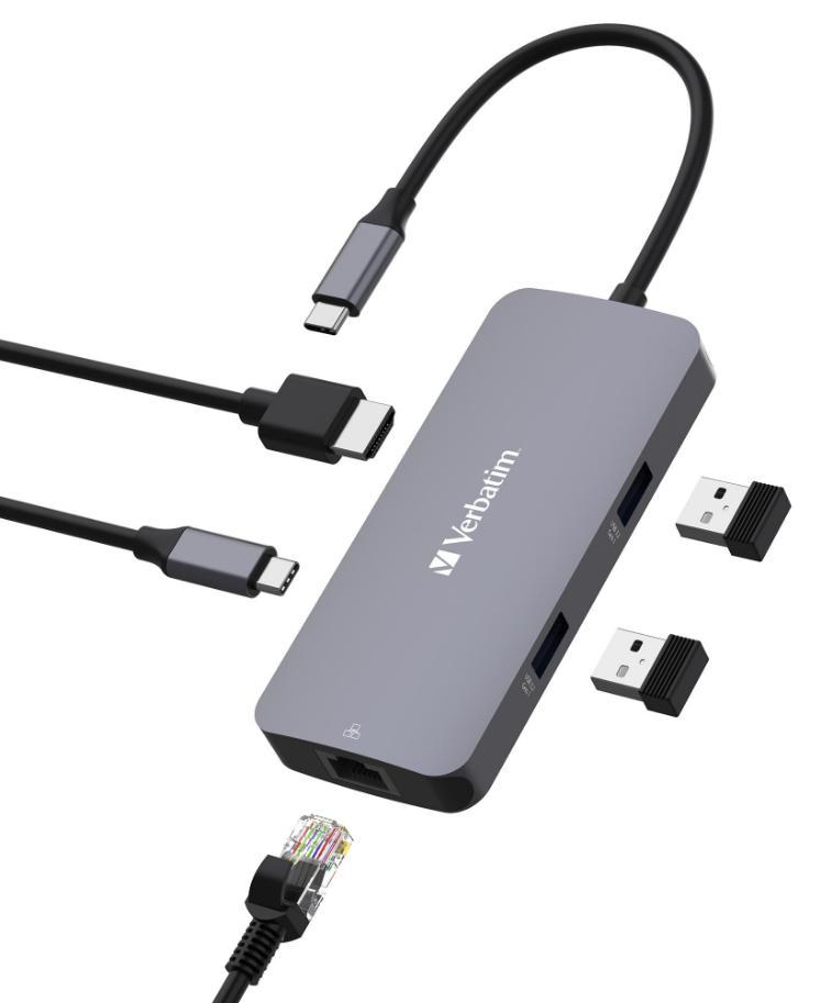 CMH-05 USB-C 5 Port Pro Multiport Hub, 4K / USB / LAN / PD - 32150