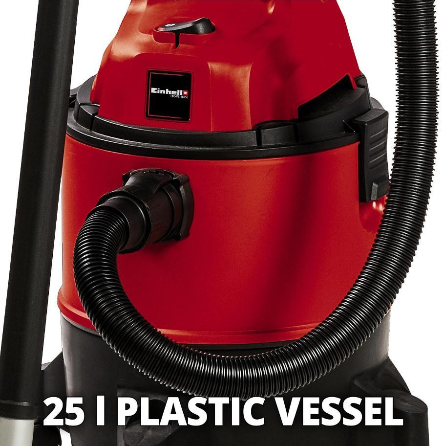 25L 1250W Plastic Wet & Dry Vacuum Cleaner 230V - TC-VC 1825