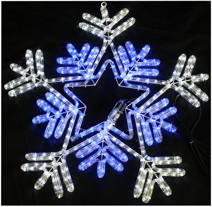 65cm Blue & White LED Snowflake Rope Light Xmas Lights Indoor Outdoor Christmas 