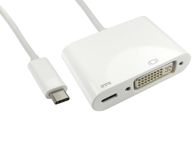 15cm USB type C to DVI adaptor with pd function