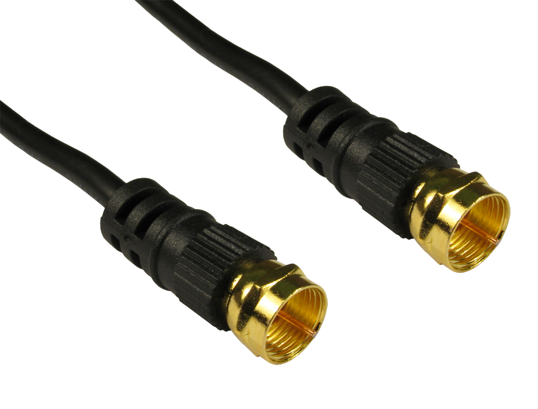 GF293 GC867 - 3 mètres F CONNECTEUR MM 3C2V BLACK CABLE COAXIAL + GOLD CONN