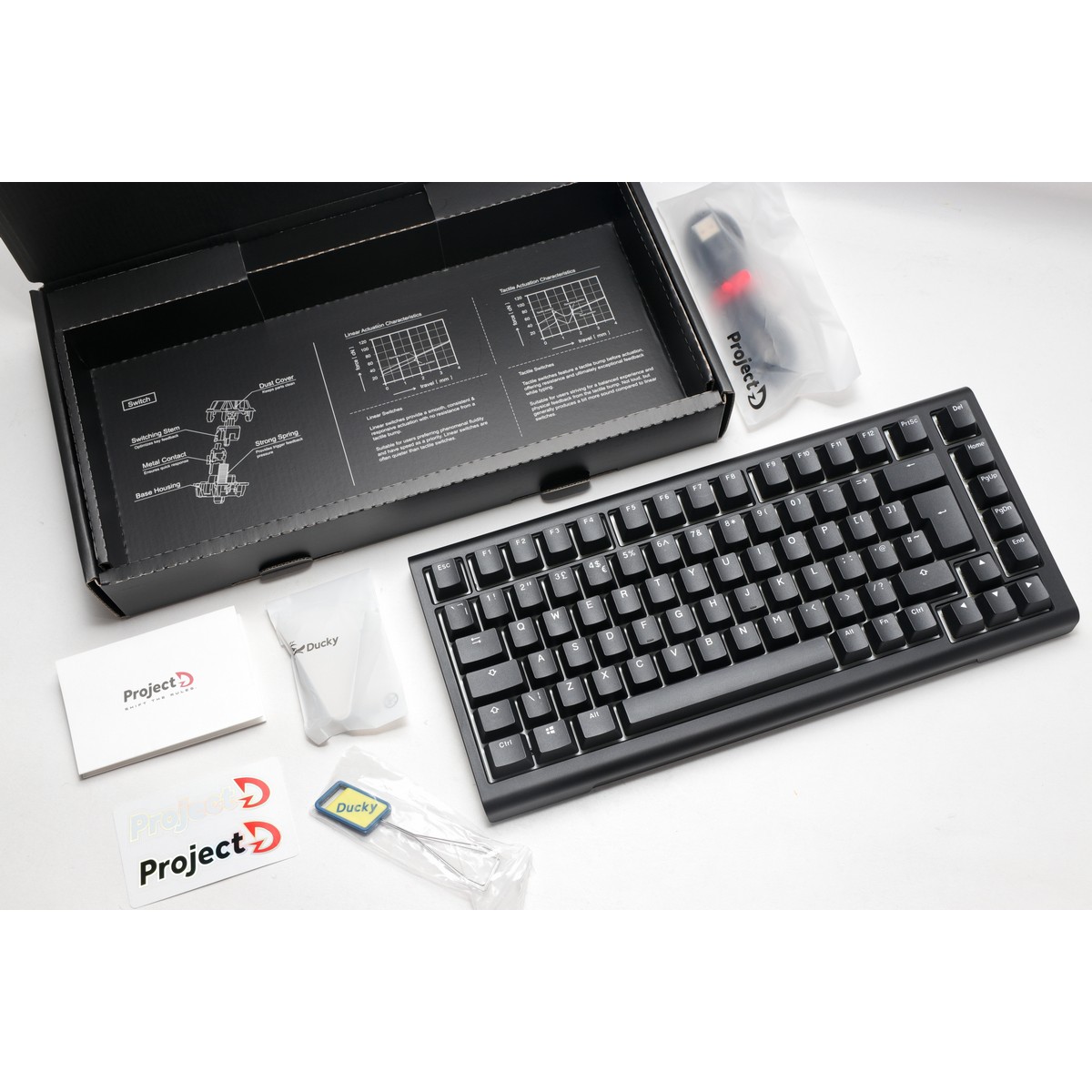 Ducky Project D Tinker 75% RGB USB Mechanical Gaming Keyboard Cherry MX Speed Si