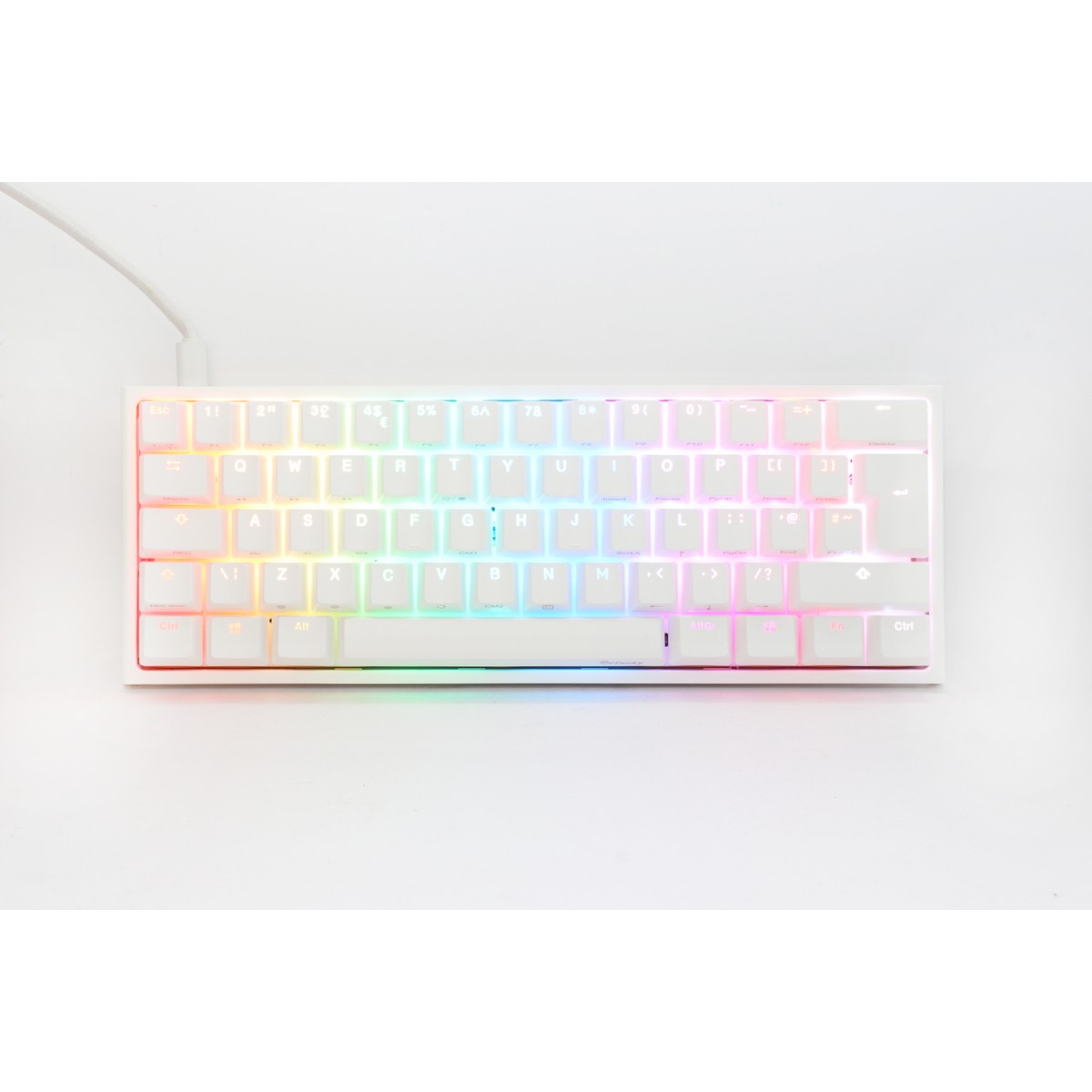 Ducky One 2 Pro Mini 60% Mechanical Keyboard MX Cherry Brown Switch White Frame
