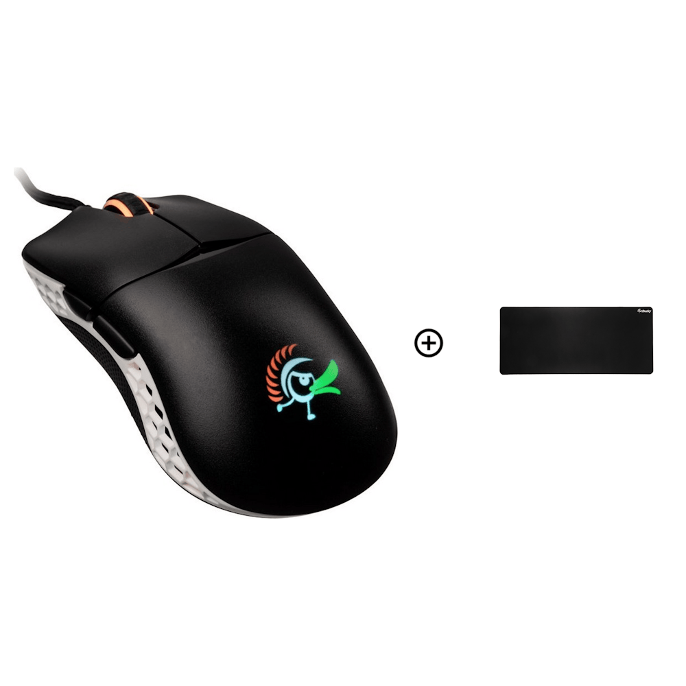 Ducky Feather Black & White Omron D2FC-F-K 60M RGB Lightweight USB Gaming Mouse