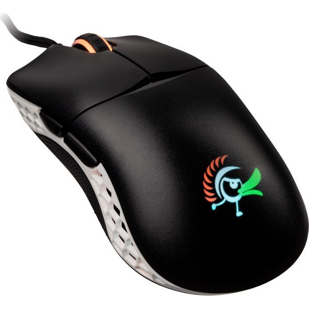 Ducky Feather Black & White Omron D2FC-F-K 60M RGB Lightweight USB Gaming Mouse