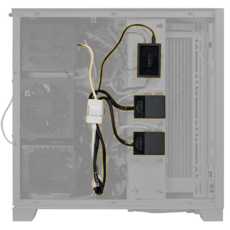 Lian Li USB 2.0 1-to-3 Hub (Type A Male Port) - White