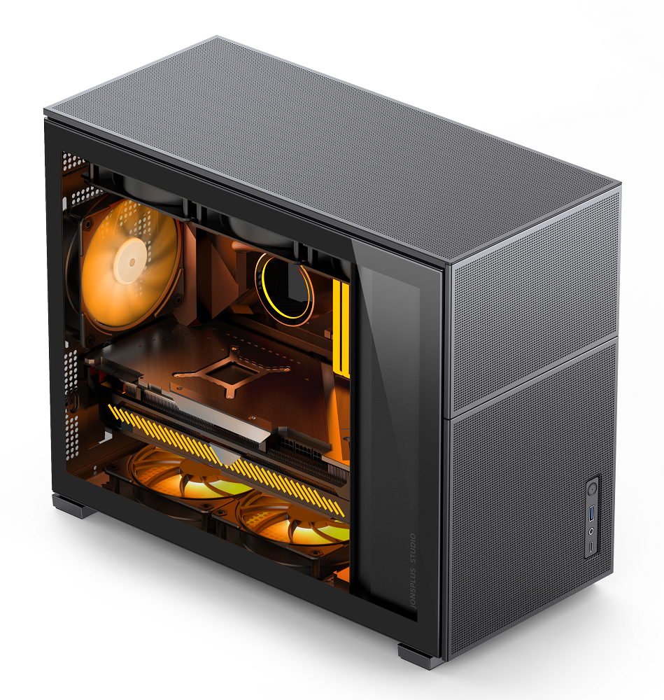 Jonsbo D31 Mesh Micro-ATX PC Case - Black, Tempered Glass
