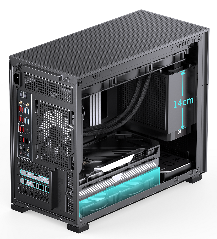 Jonsbo D31 Mesh Micro-ATX PC Case - Black, Tempered Glass