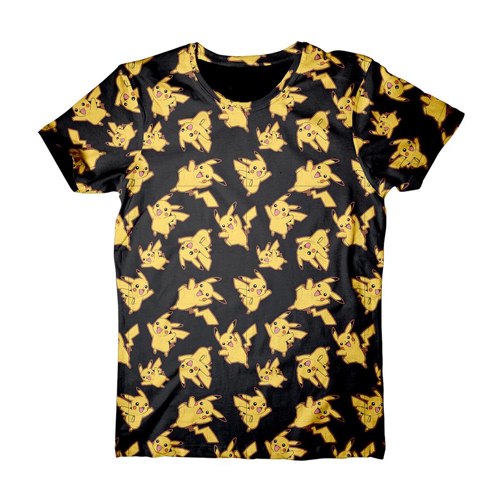 POKEMON Adult Male Pikachu All-Over Print T-Shirt, Extra Large, Black | eBay
