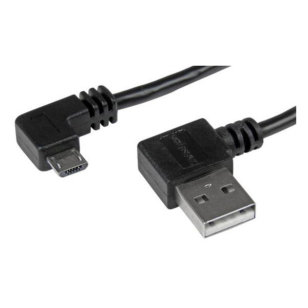 StarTech USB2AUB2RA1M Câble USB 2.0 A à angle droit vers Micro B à angle droit M/M 1 m