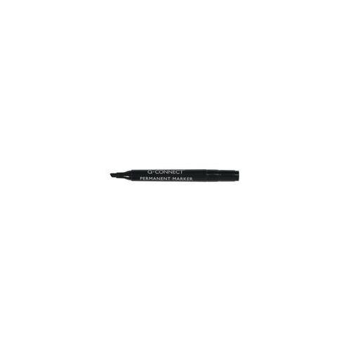 Pack of 10 Q-Connect Black Permanent Marker Pens Chisel Tip KF26042