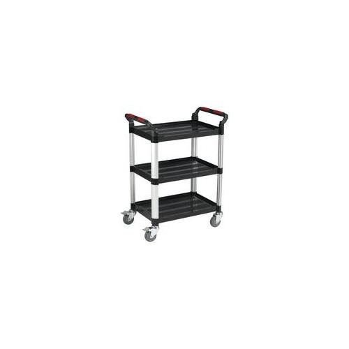 WHTT3SS , Barton 3-Shelf Standard Plastic Trolley Silver/Black