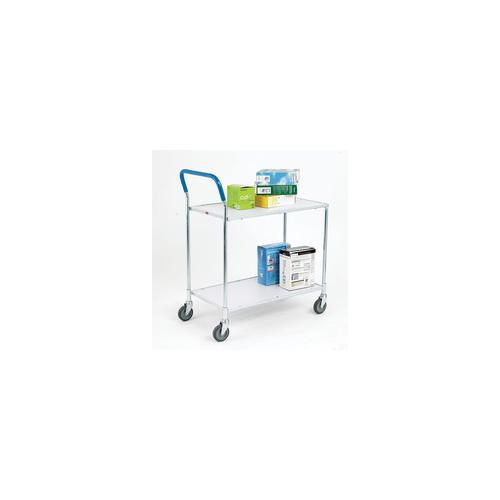 375424 , Zinc Plated 2-Tier Service Trolley Metallic Grey/White