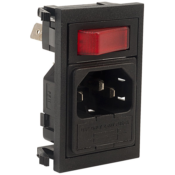 BZH01//Z0000//02 Horizontal Neon Sp Fused Inlet 10A Z2258 Bulgin