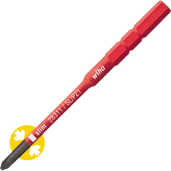 Wiha 34589 SoftFinish® Electric Slimbit pour les vis à bornes SL / PZ1