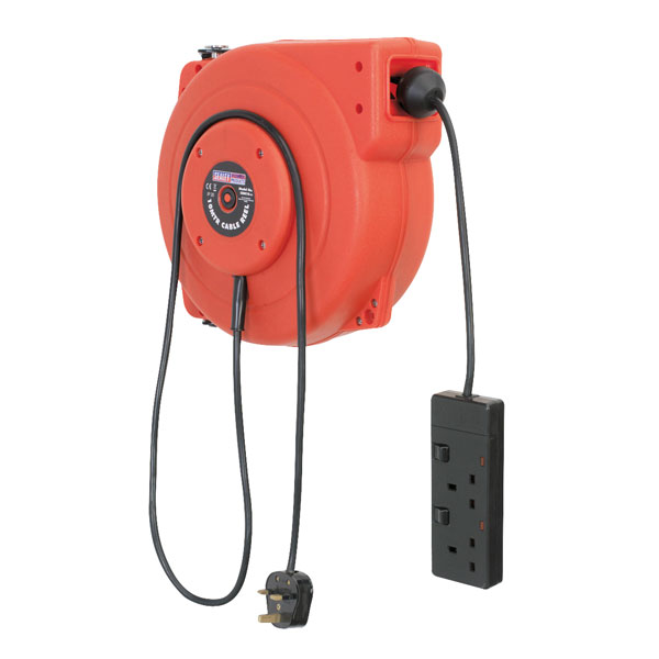 SEALE CRM10 Sistema de carrete de cable RetRactable 10mtr 2 x 230V Socket