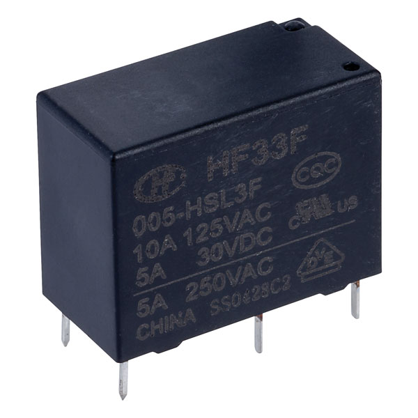 Hongfa HF33F/005-HSL3F PCB Relay 5VDC SPST-NO 10A
