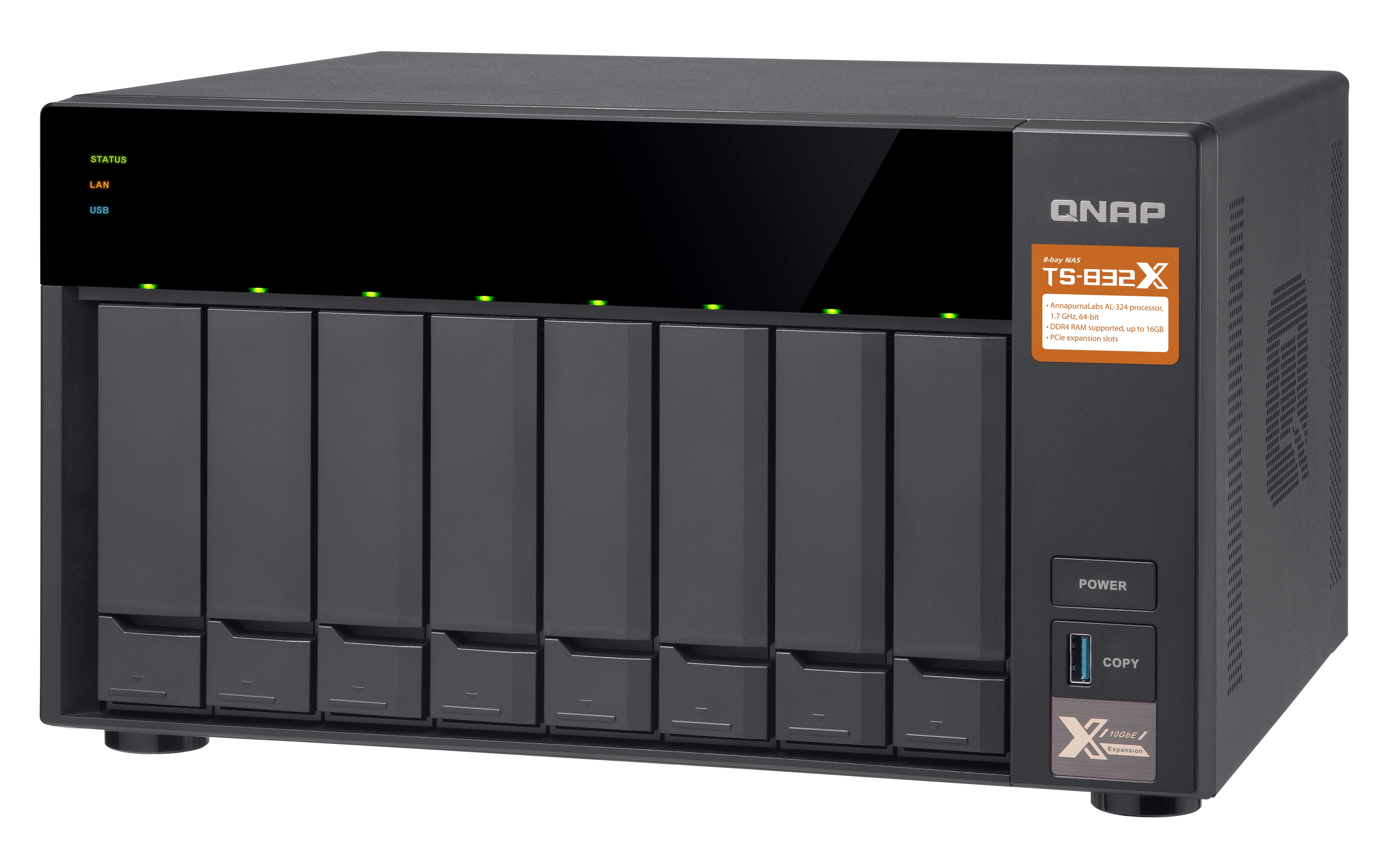QNAP TS-832X-2G 80TB (8 X 10TB WD ULTRASTAR) 8 Bay NAS With 2GB RAM