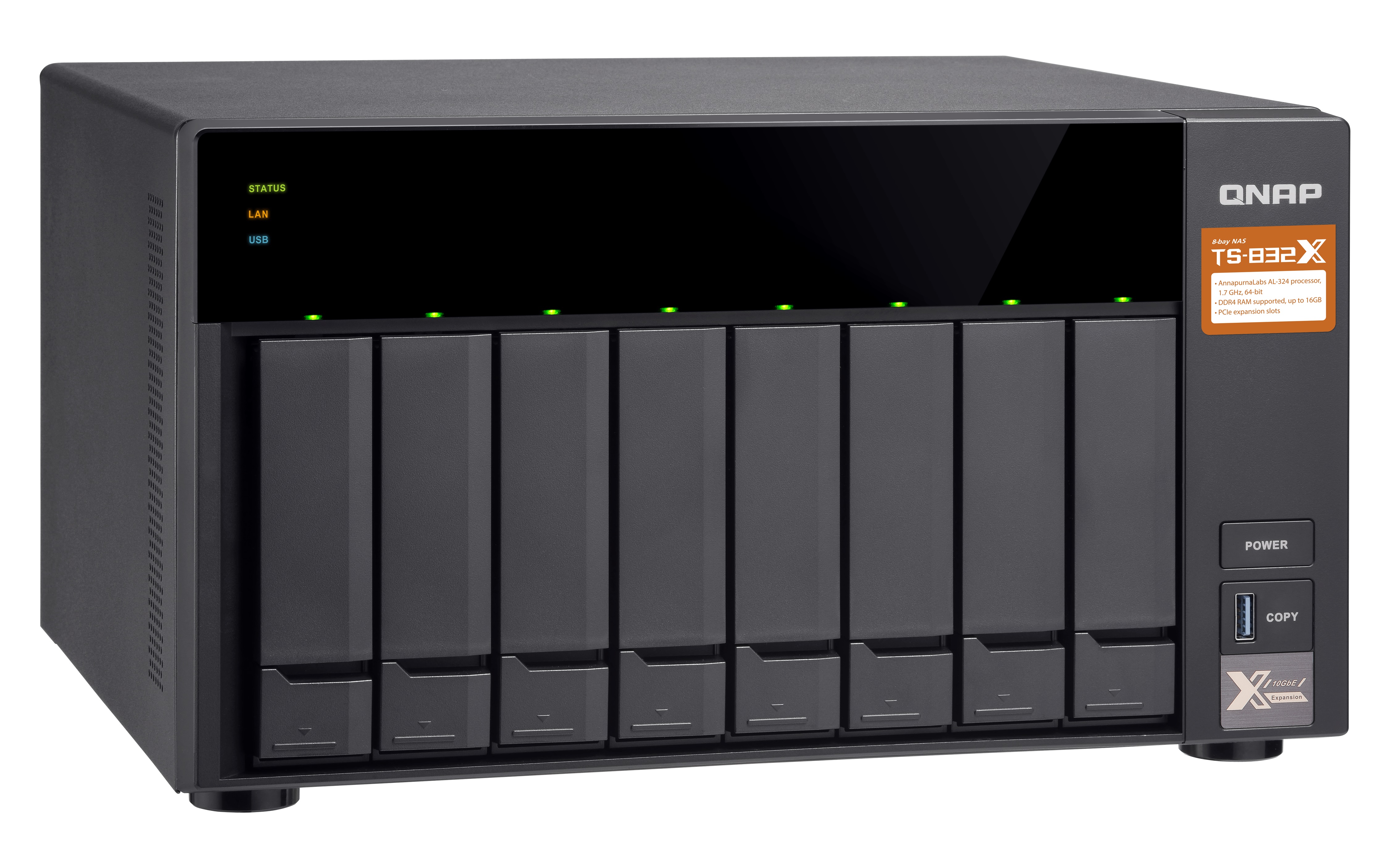 QNAP TS-832X-2G 80TB (8 X 10TB WD ULTRASTAR) 8 Bay NAS With 2GB RAM