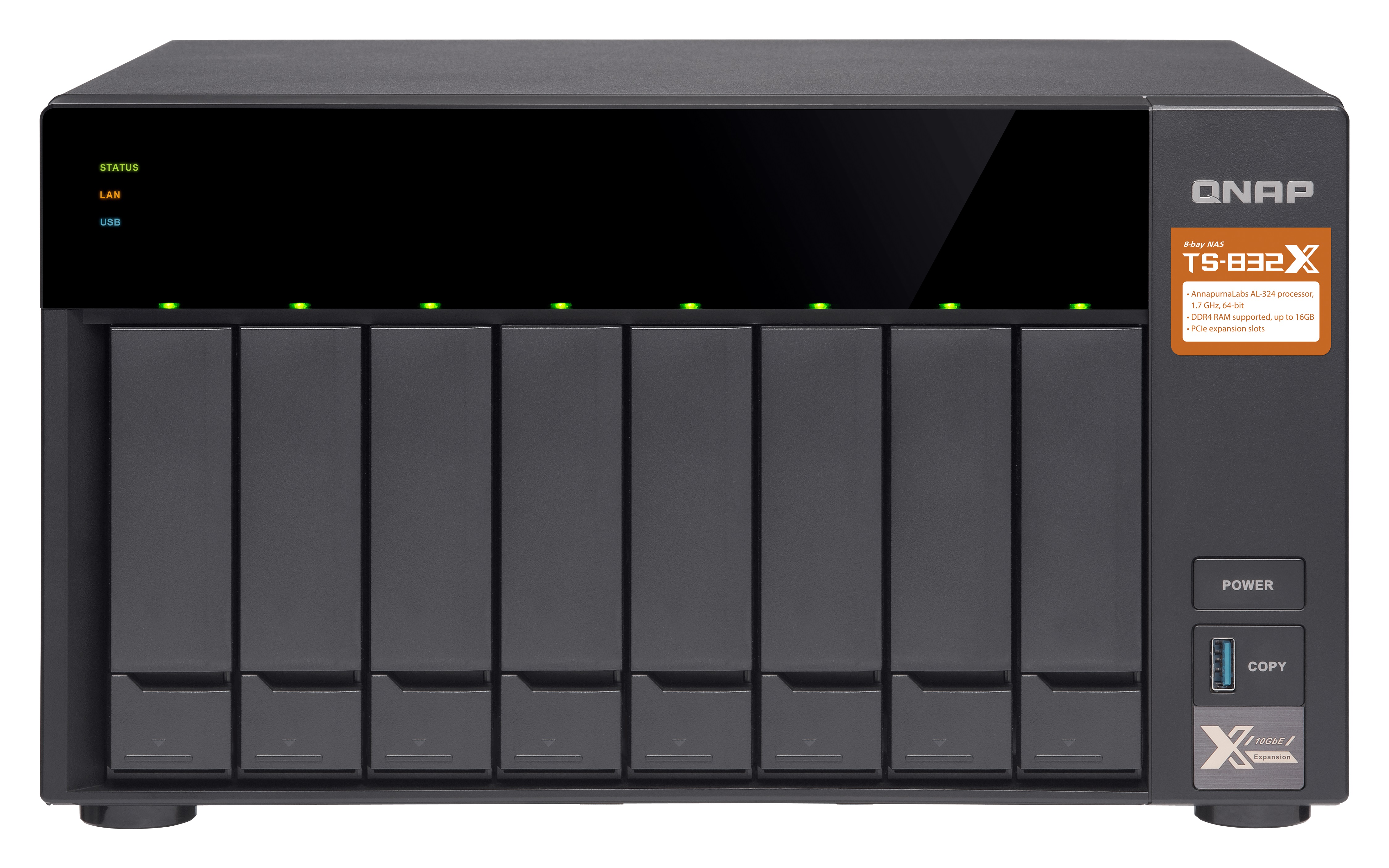 QNAP TS-832X-8G 80TB (8 X 10TB WD ULTRASTAR) 8 Bay NAS With 8GB