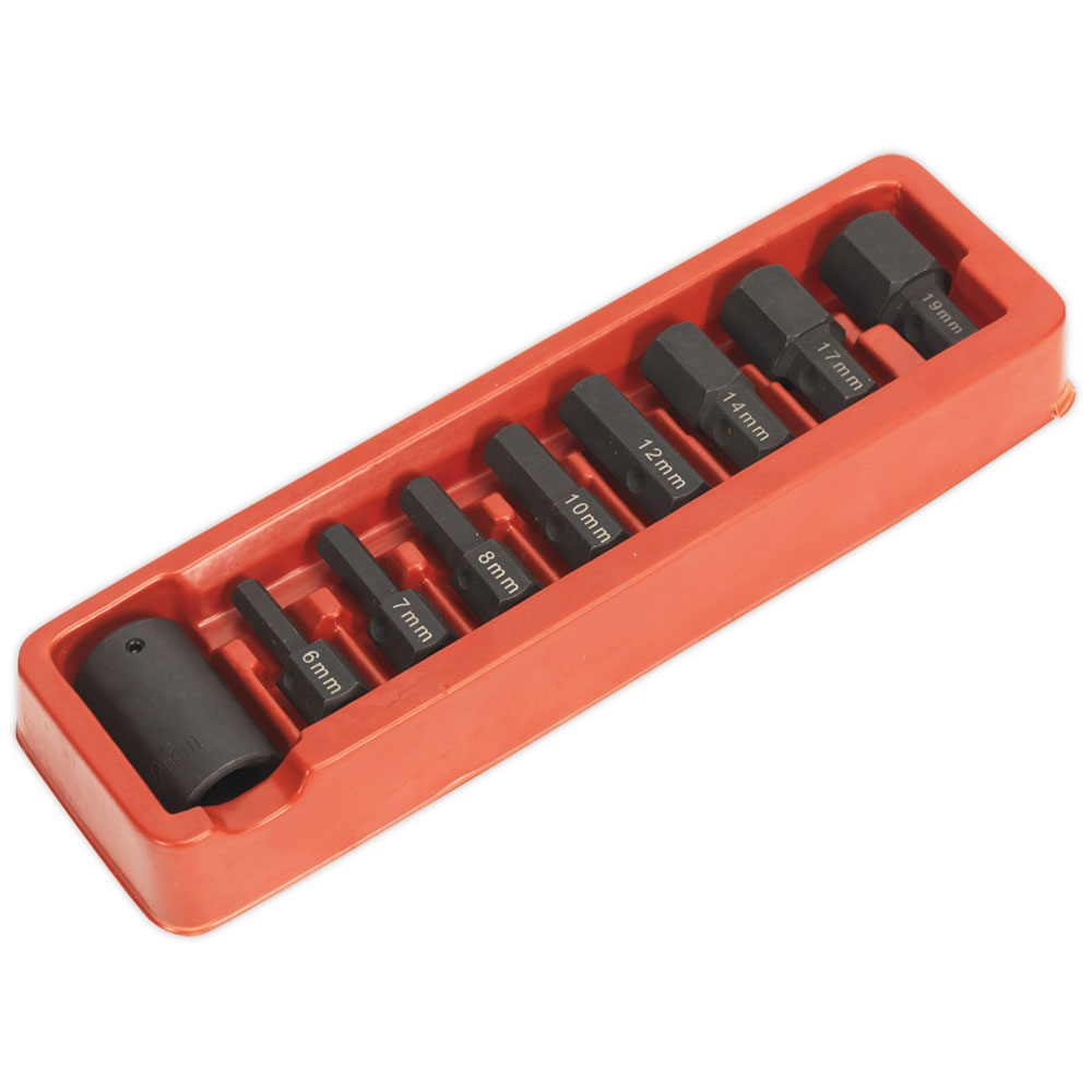 Sealey AK5609 Impacto Hex Bit & Holder Set 9pc 1/2