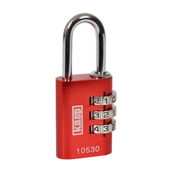 Lucchetto Kasp K10530REDD con combinazione in alluminio 30mm Rosso