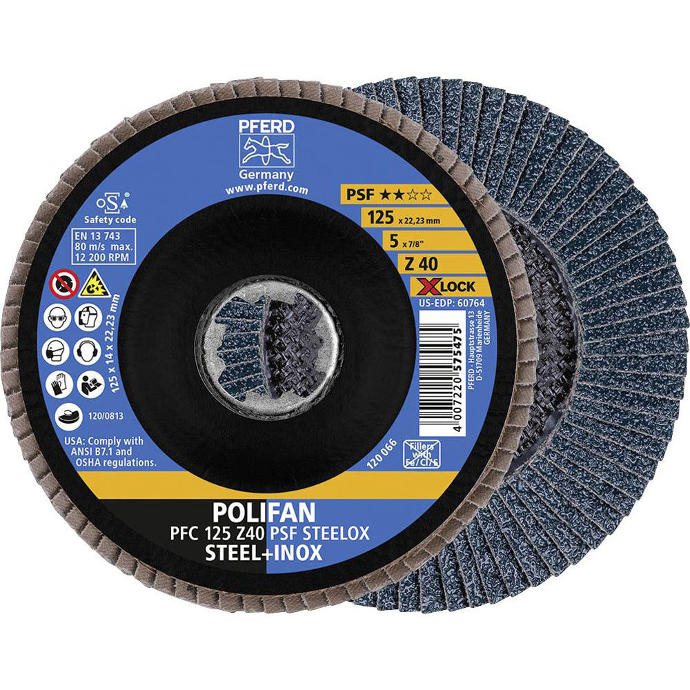 PFERD 67664126 POLIPAN-disque à lamelles de ventilateur 125mm 10 pièces coupe agressive