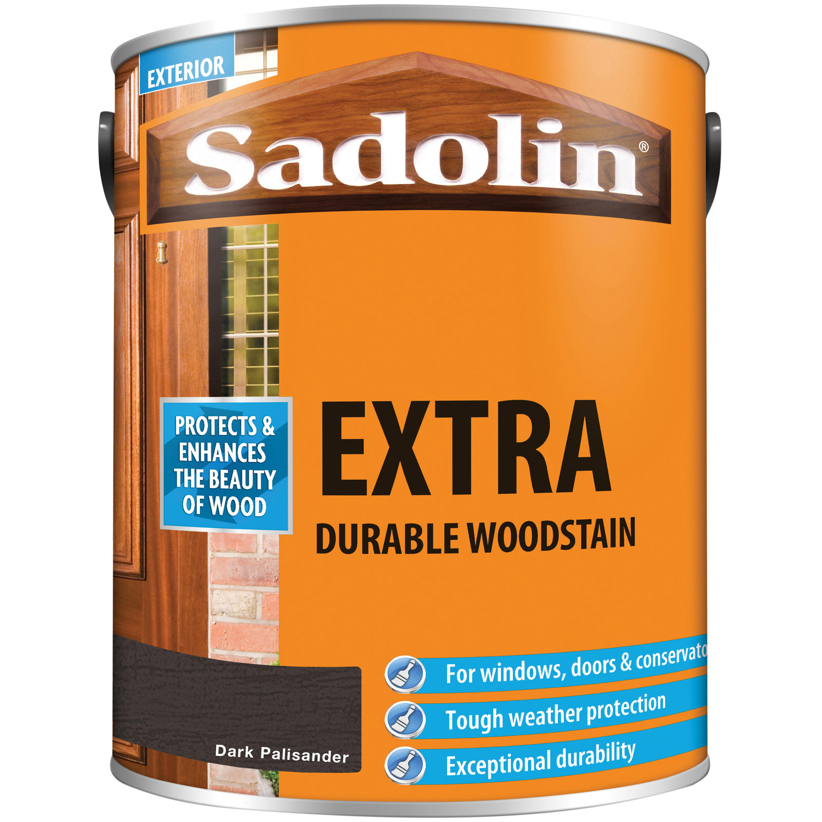 Sadolin 5028549 Tinta per legno extra resistente Palissandro scuro 5 litri
