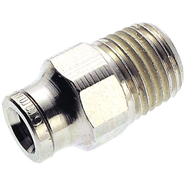 Norgren Pneufit 101250428 Adattatore dritto da 4 mm per tubo da O/D a R1/4 BSP conico