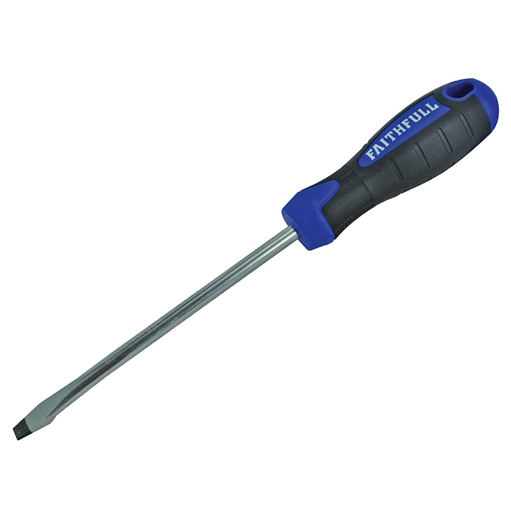 Destornillador Faithfull FAISDF200 de agarre suave, punta ranurada acampanada, 10,0 x 200 mm