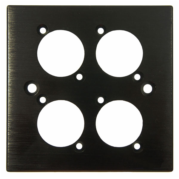 Cliff CP30500 4 way XLR faceplate, plain black