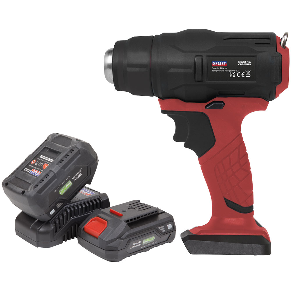 Sealey CP20VHGKIT2 Kit Pistola ad Aria Calda Cordless 20V Serie SV20 - 2 Batterie