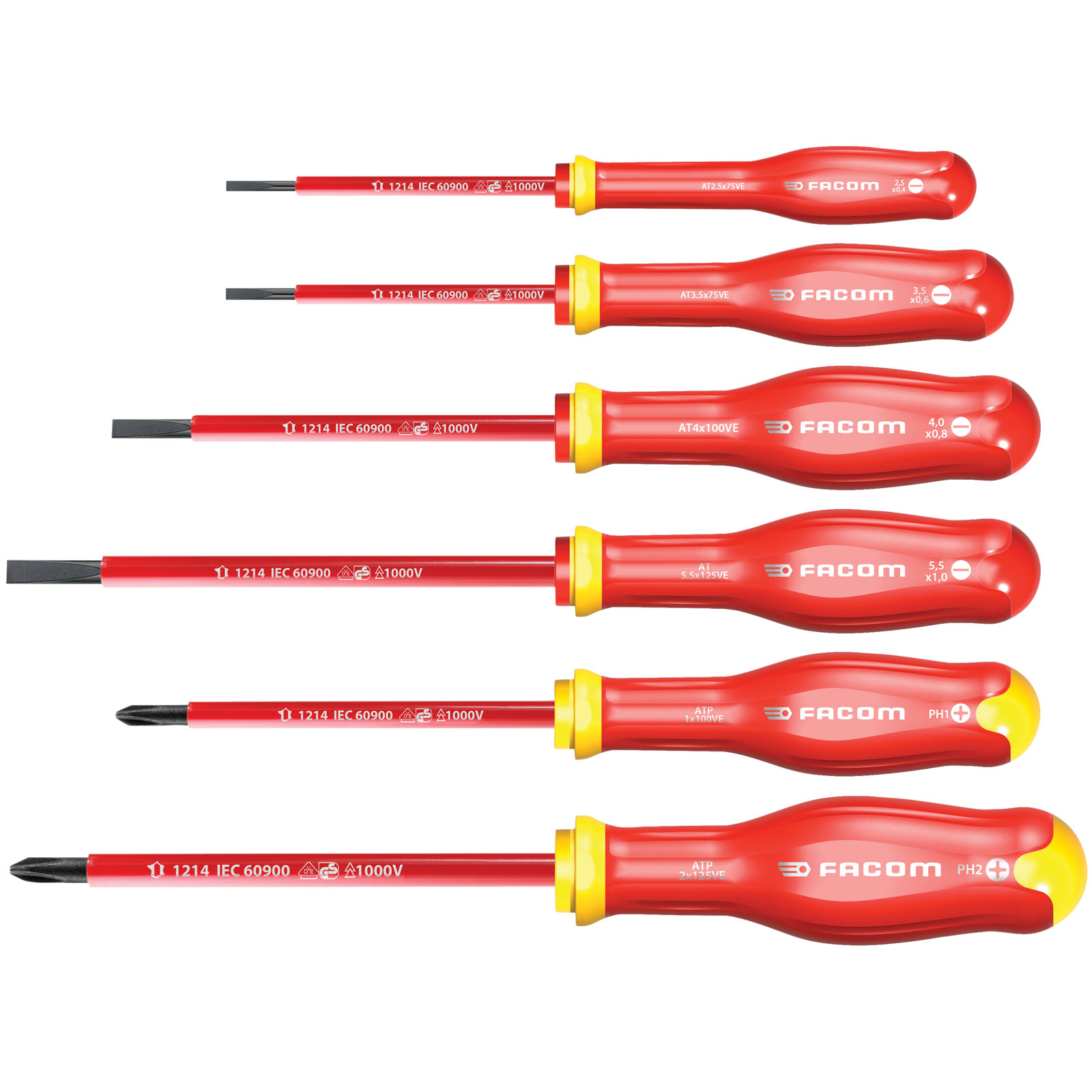 Facom ATPVE.J6PB Set di cacciaviti Protwist® VDE, 6 pezzi