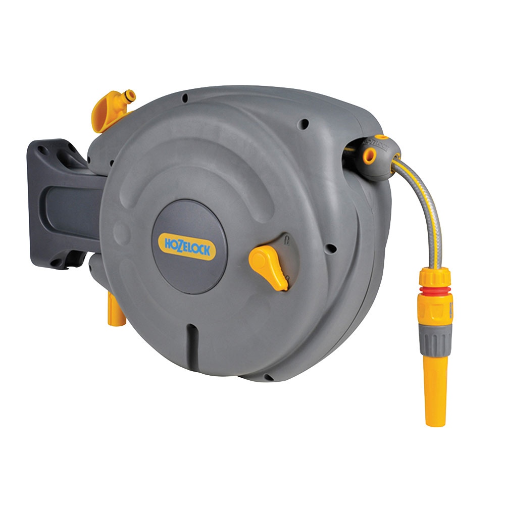 Hozelock 2485R0000 2485 AutoReel de 10 m + 10 m de manguera de 12,5 mm