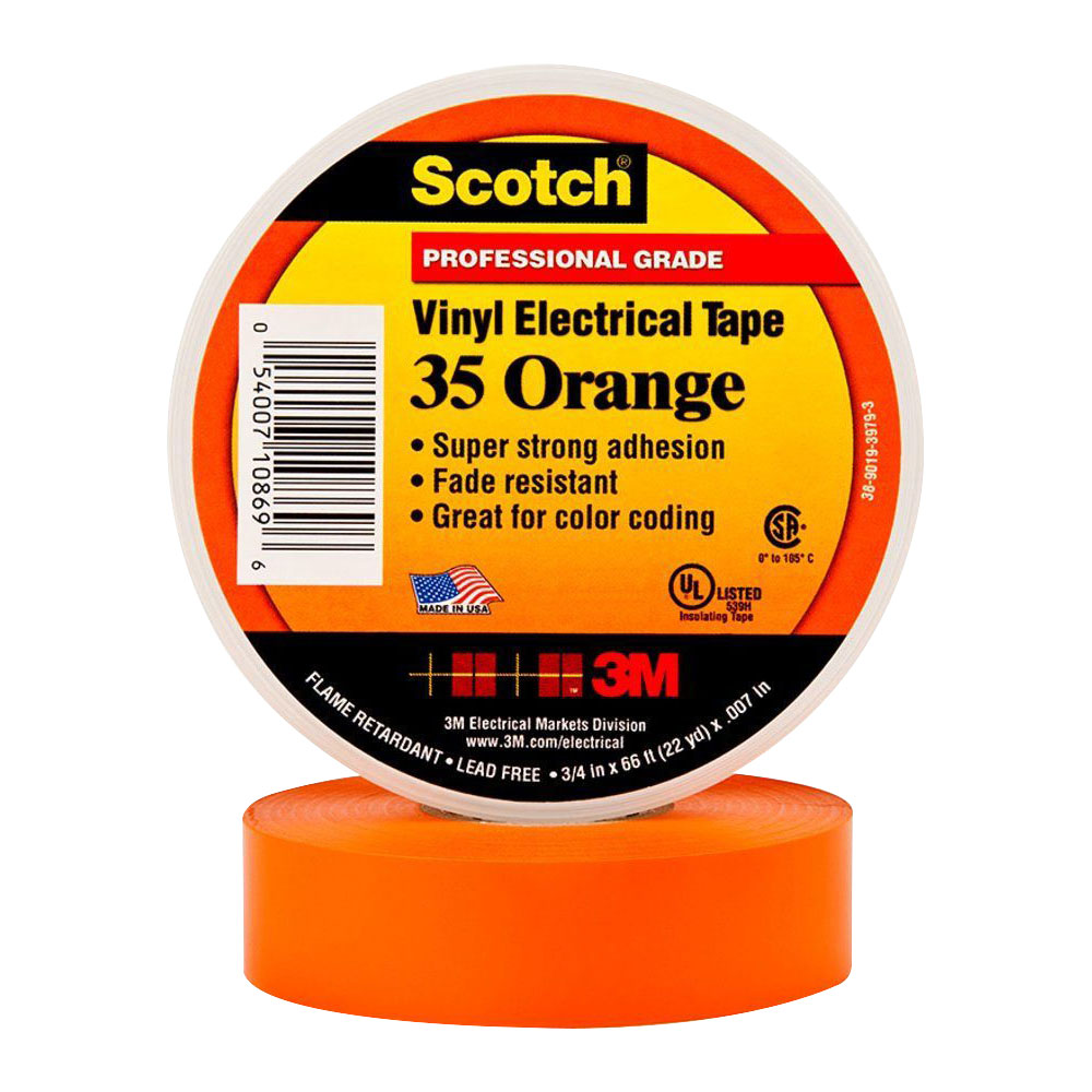 3M™ 80611211600 Scotch 35 Wetterfestes PVC-Klebeband Orange 19 mm x 20 m
