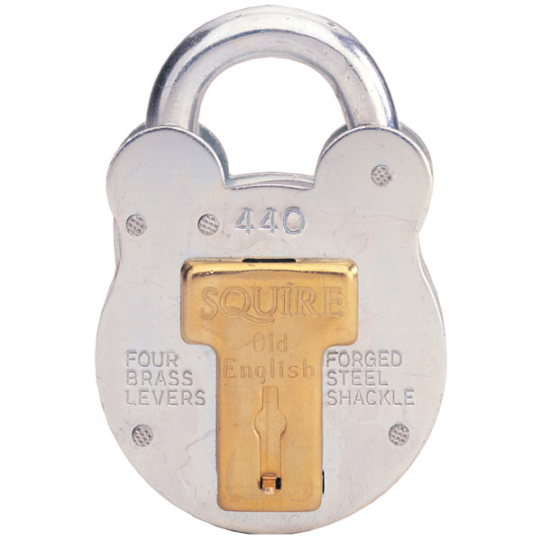 Lucchetto Squire 440/KA PEF3 440KA Old English con cassa in acciaio con chiave da 51 mm