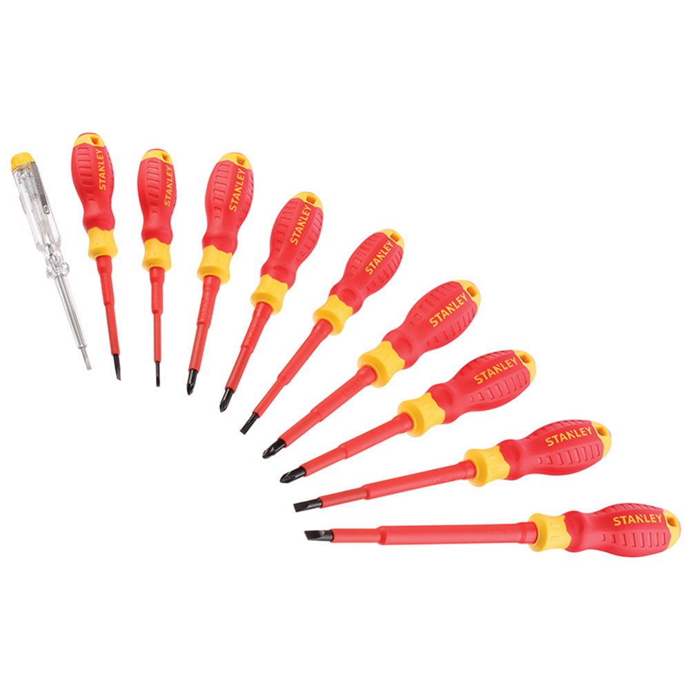 Stanley STHT60032-0 Set di cacciaviti isolati FatMax® VDE, 10 pezzi SL/PH/PZ/Tester