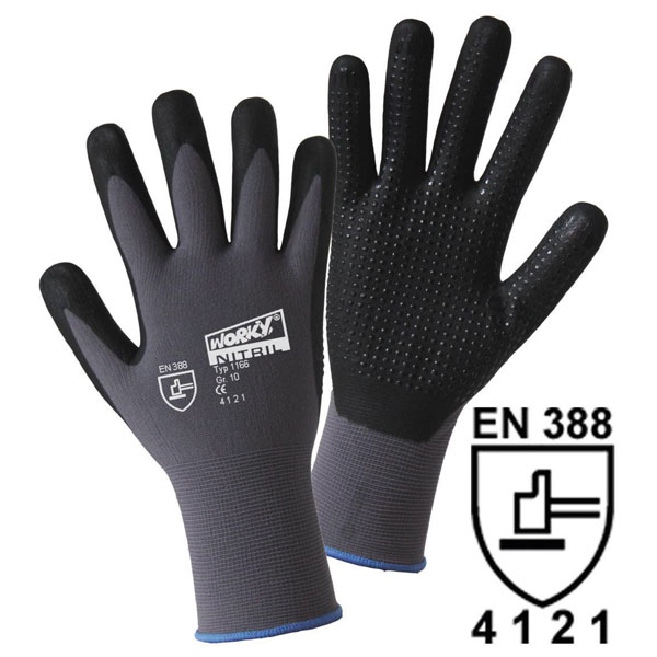 VE726 - GUANTO IN MAGLIA DI POLIAMMIDE SPANDEX - PALMO NITRILE/PU