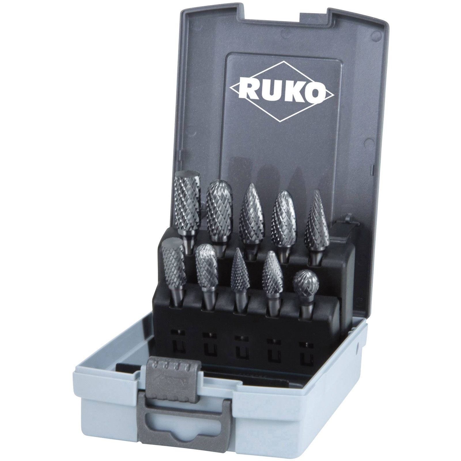 RUKO 116003RO Burr Carbide Set 10-Piece High-Performance Milling Pins