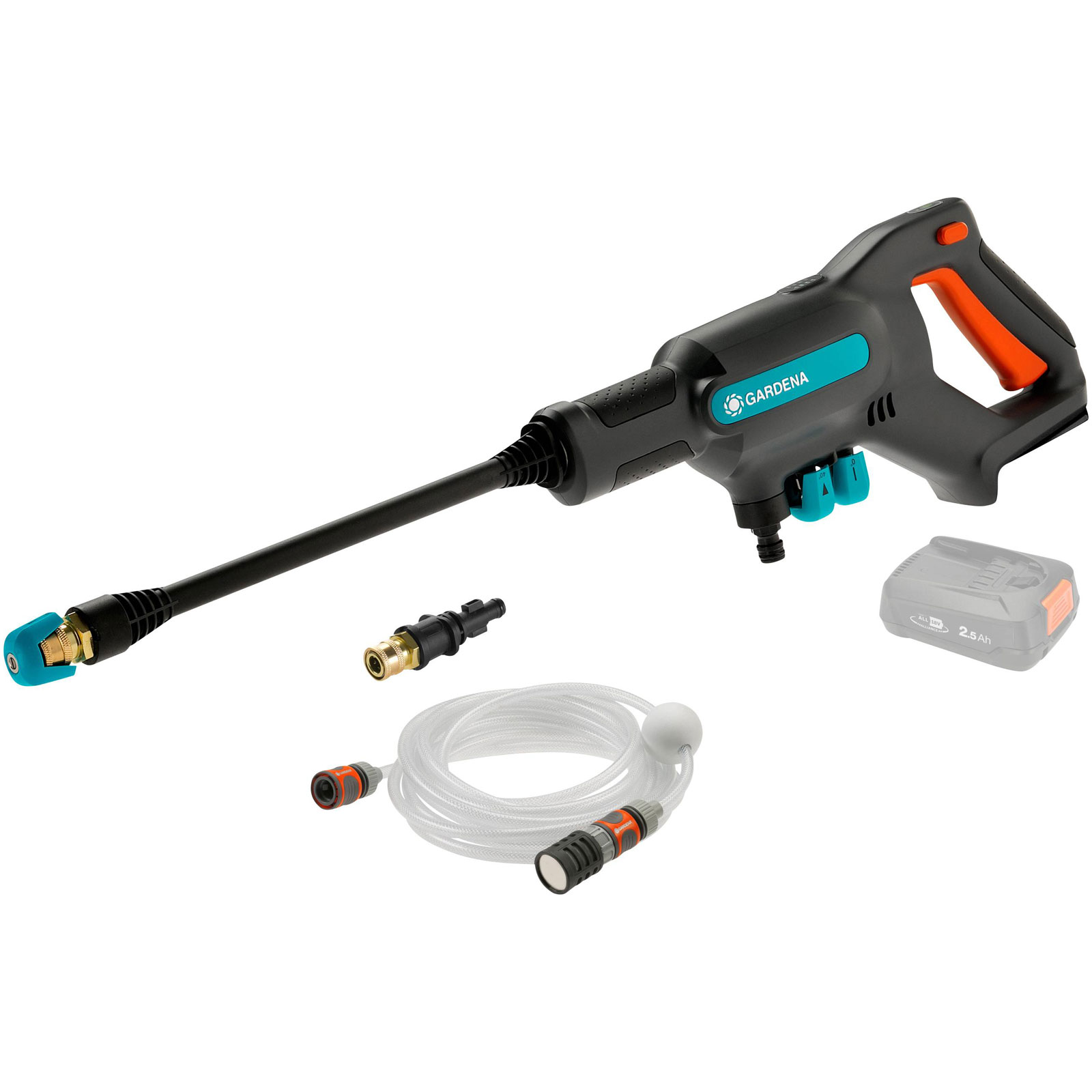 GARDENA 14800-55 AquaClean Idropulitrice a batteria 24 Bar 3 modalità di pulizia