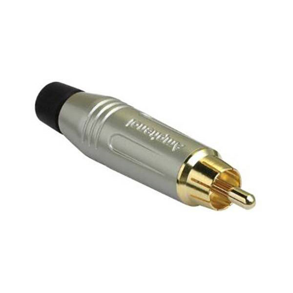 Amphenol ACPR-SBK RCA Plug Straight 2 Pins Mono Silver 1pc