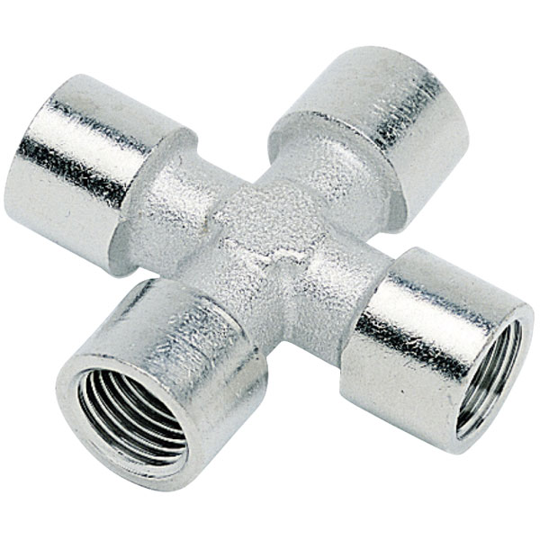 Connettore a croce ISO G ICH 60202 G1/8 Filettatura interna 60 bar Ottone NP
